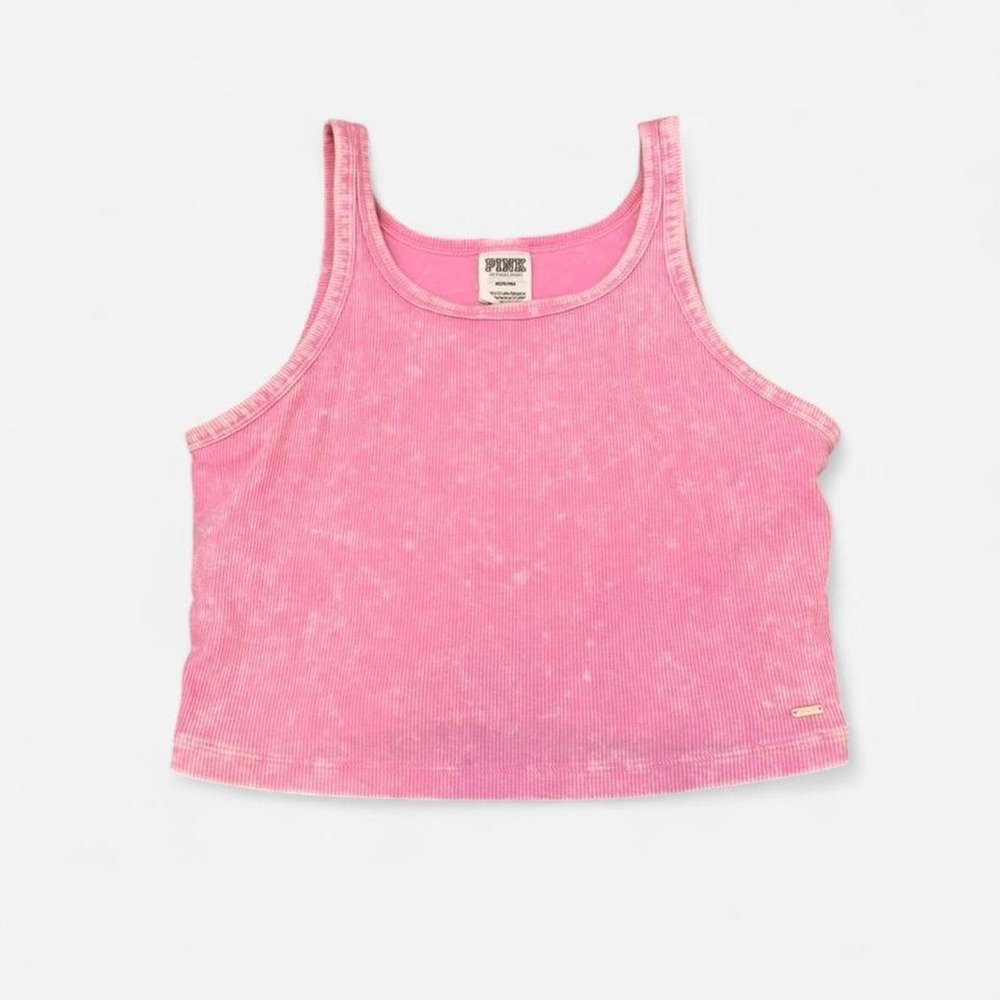 Pink tie-dye crop top #tie-dye #croptop #summer #VSPink size M has bra shelf